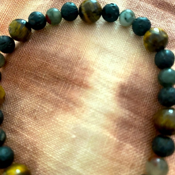 Bracelet African blood beads and tiger eye - Picture 1 of 4